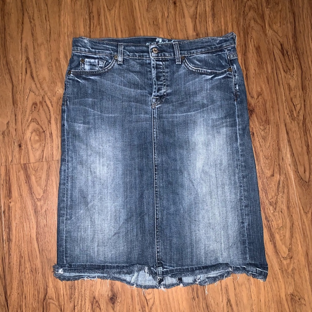 7 For All Mankind Distressed Jean Skirt